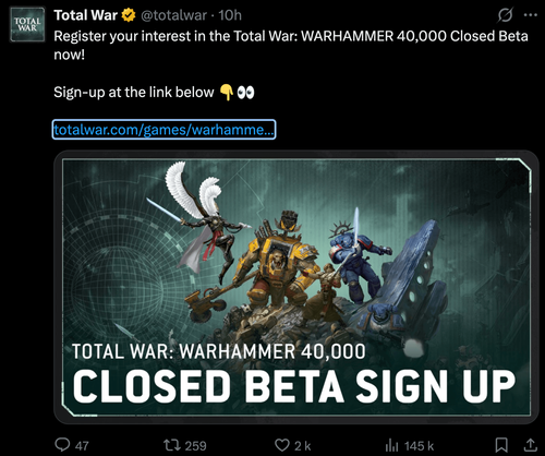 Total War: Warhammer 40,000 Beta Sign-Ups Open
